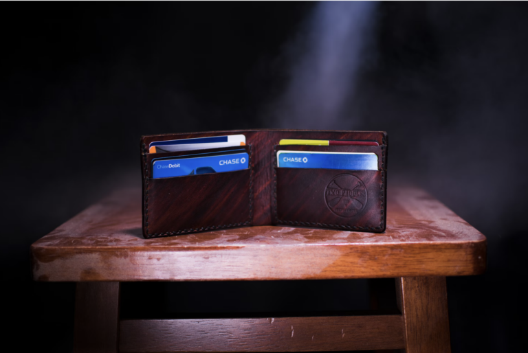 brown leather bifold wallet