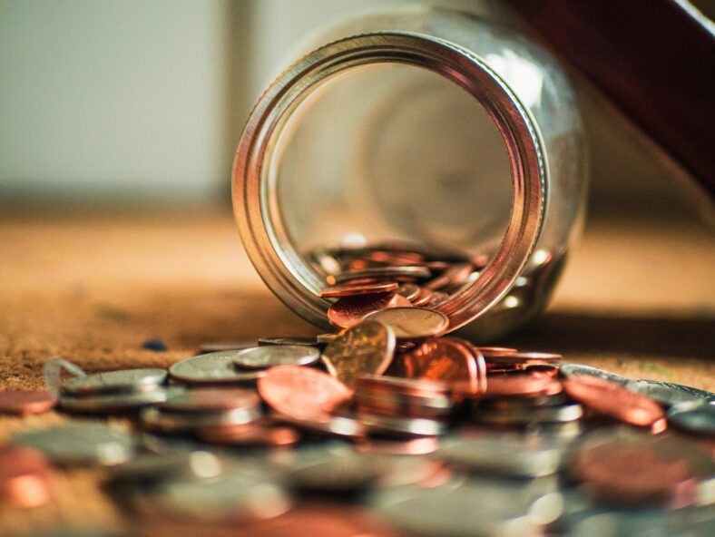 coins in a jar