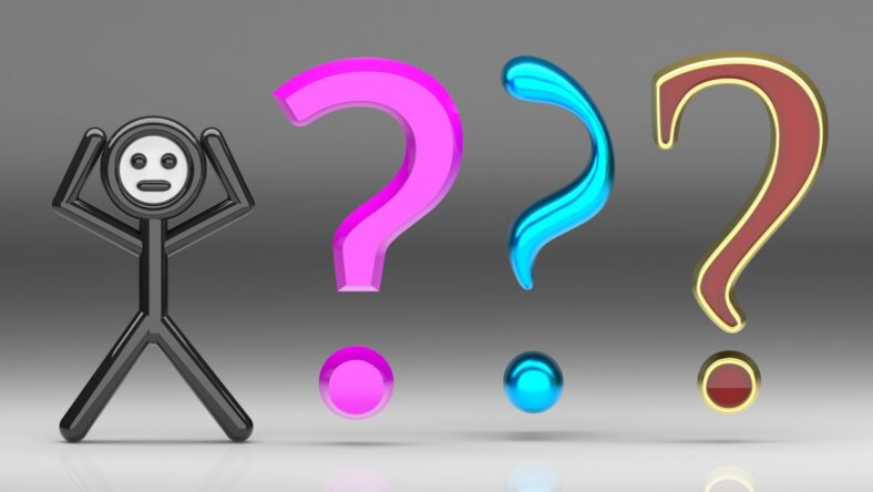 stick person with question marks / money questions
