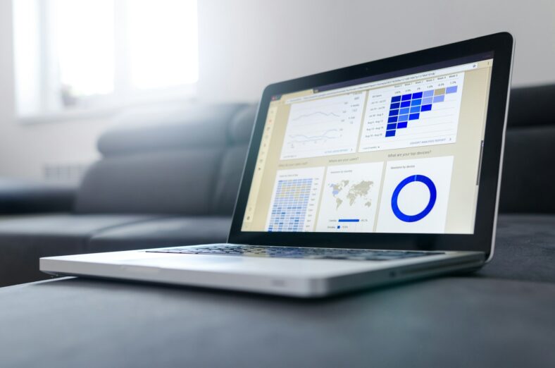 charts on laptop