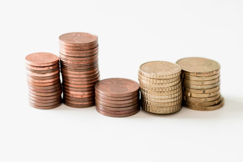 coins stacked up