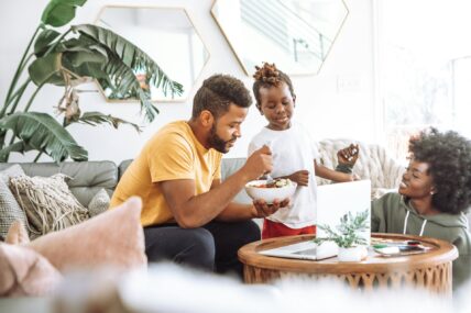 family sitting together / budgeting strategies