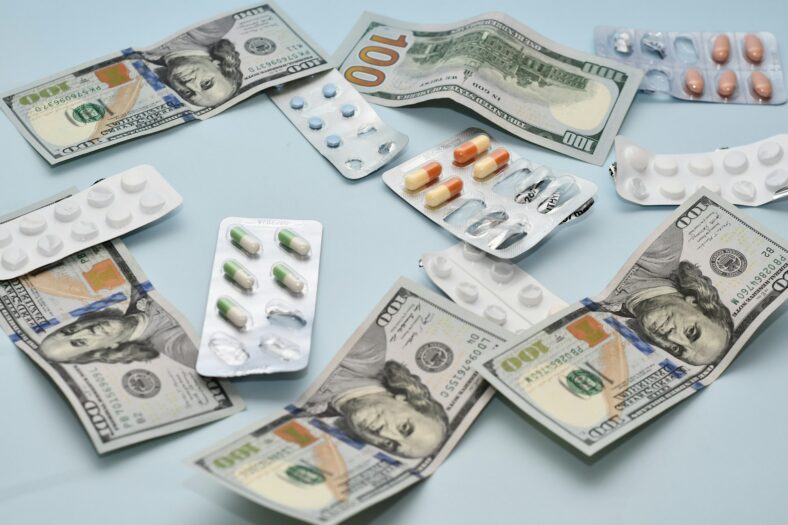 money with pills