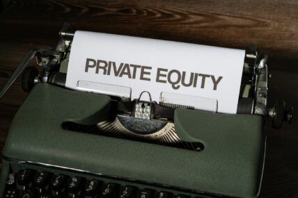 private equity on typewriter