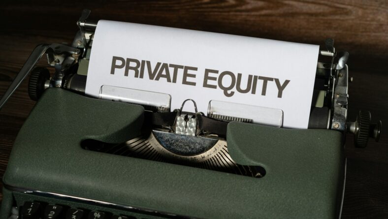 private equity on typewriter